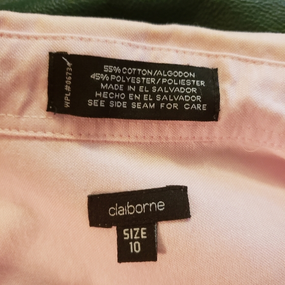 Claiborne Pink Button Down size 10 - Picture 3 of 3